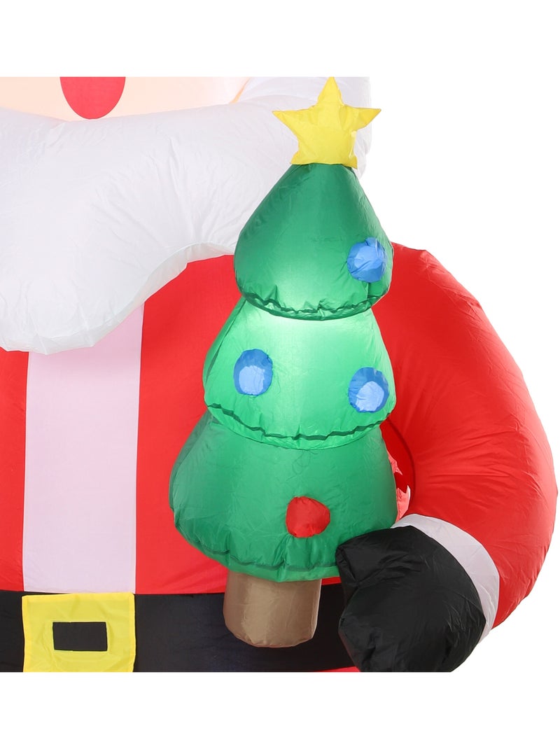 Père noël gonflable led 2,4h m avec mini sapin rouge Rouge - Kiabi
