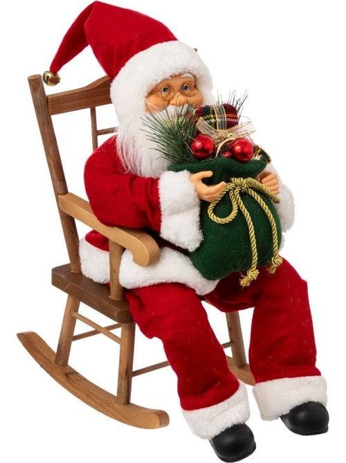 Pere noel halpa s/ chaise 40cm - Kiabi