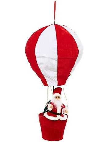 Père noël lahpa en montgolfière h. 92 cm