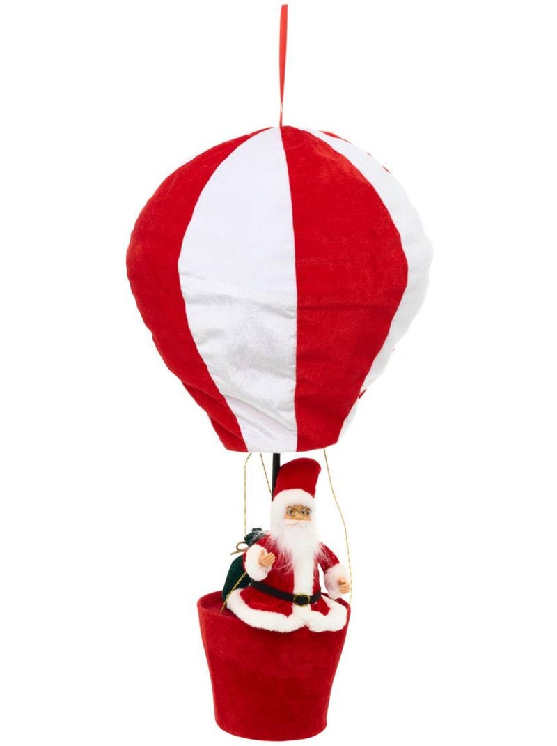 Père noël lahpa en montgolfière h. 92 cm Rouge - Kiabi