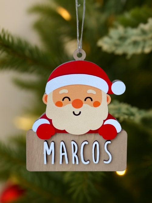 Père Noël personnalisable en bois - Kiabi
