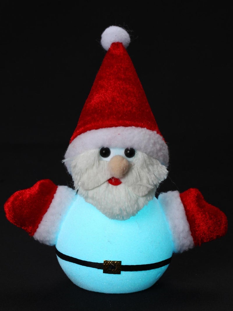 Pere noel plastique bonnet rouge lumineux Blanc - Kiabi