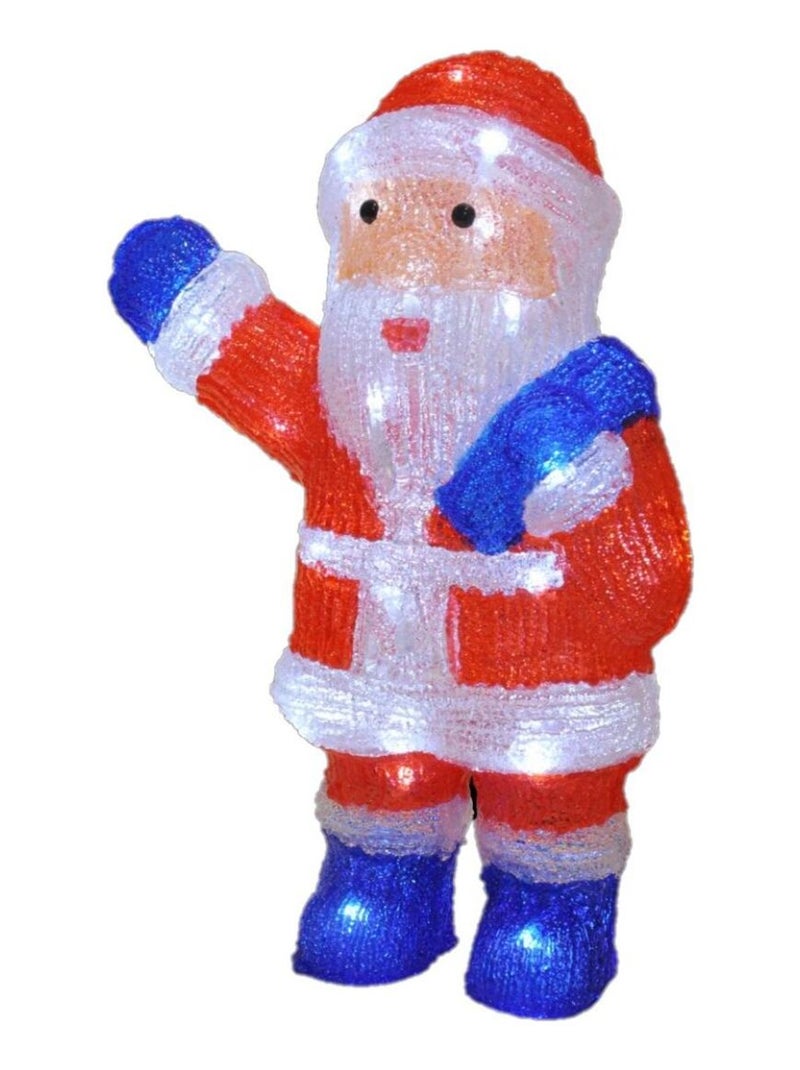Pere Noel saluant lumineux 40 Led Blanc - Kiabi