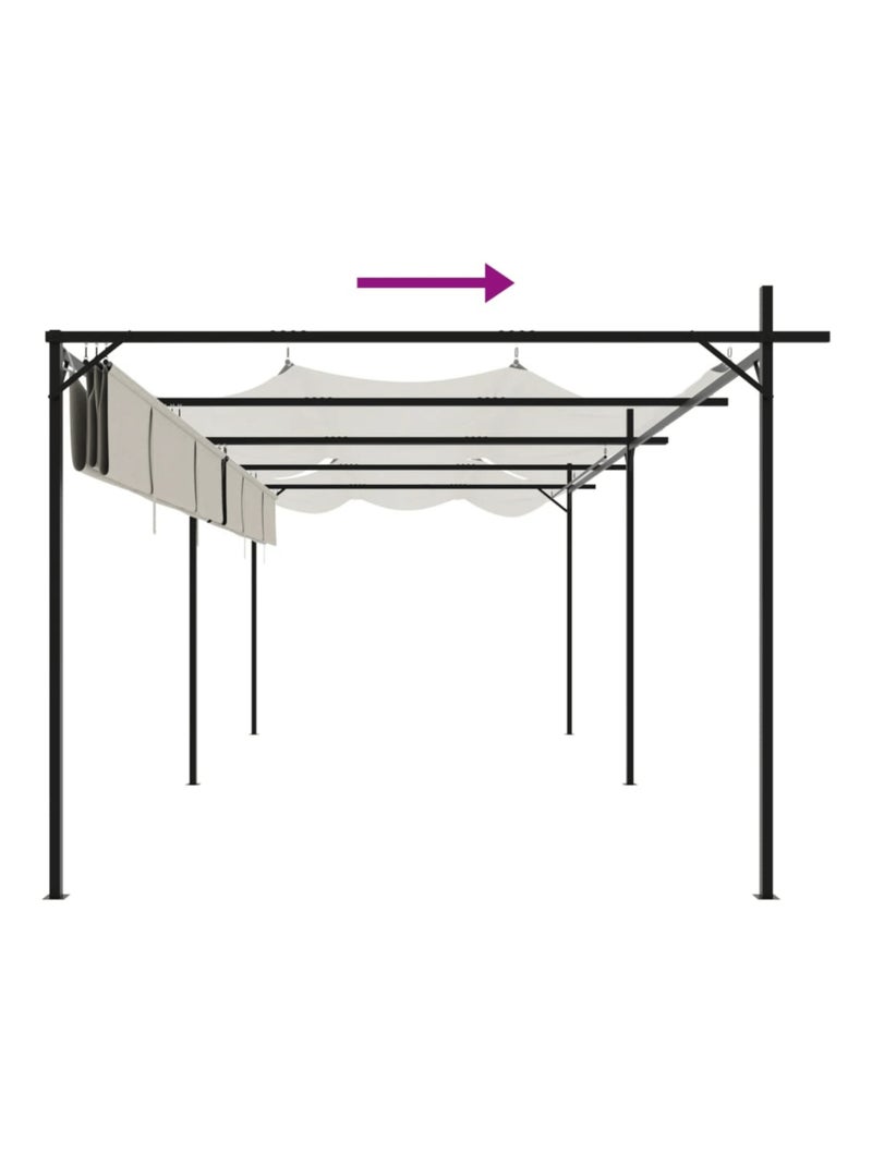 Pergola avec toit rétractable Crème - Kiabi