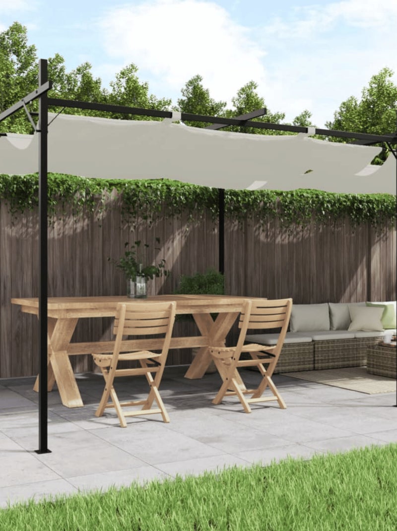 Pergola avec toit rétractable Crème - Kiabi