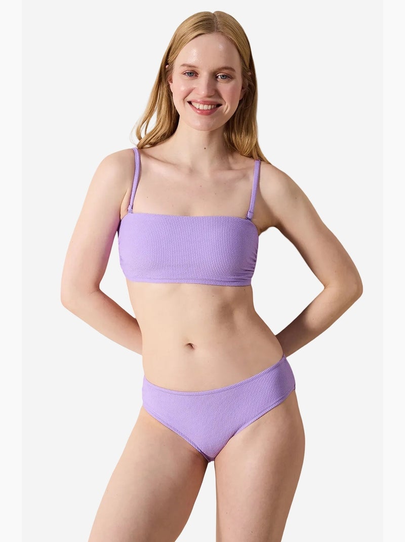Perla bas de bikini texturé penti Lavande - Kiabi
