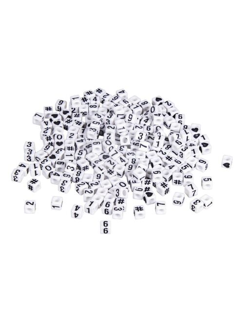 Perles Chiffres carrées blanches 5 x 5 mm - Kiabi