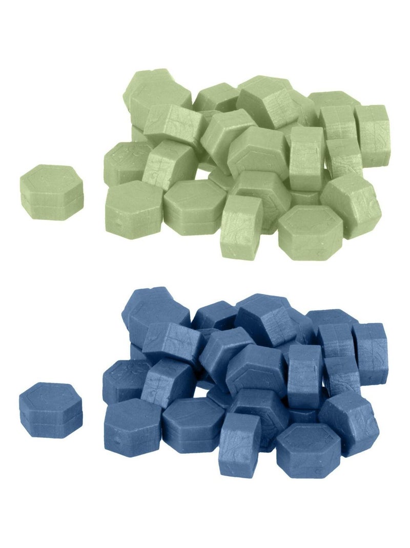 Perles de cire hexagonales - Vert clair + Bleu - Artemio N/A - Kiabi