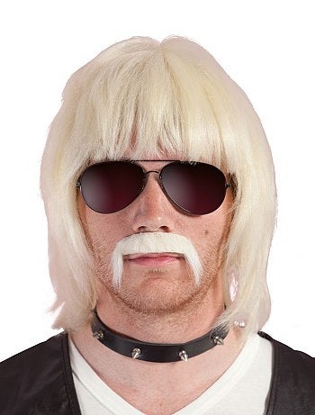 Perruque et moustache Bobby Blond