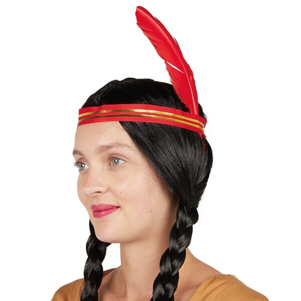 Perruque indien avec bandeau homme - Mister Fiesta