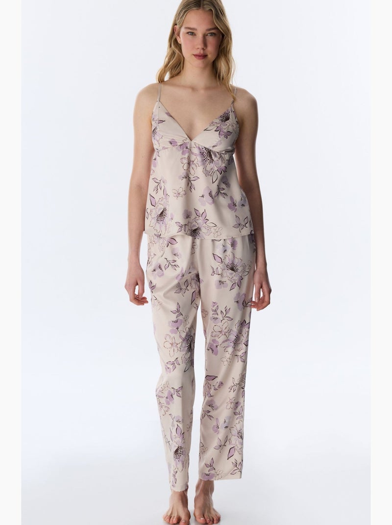 Petal pantalon de pyjama en satin penti Beige naturel - Kiabi