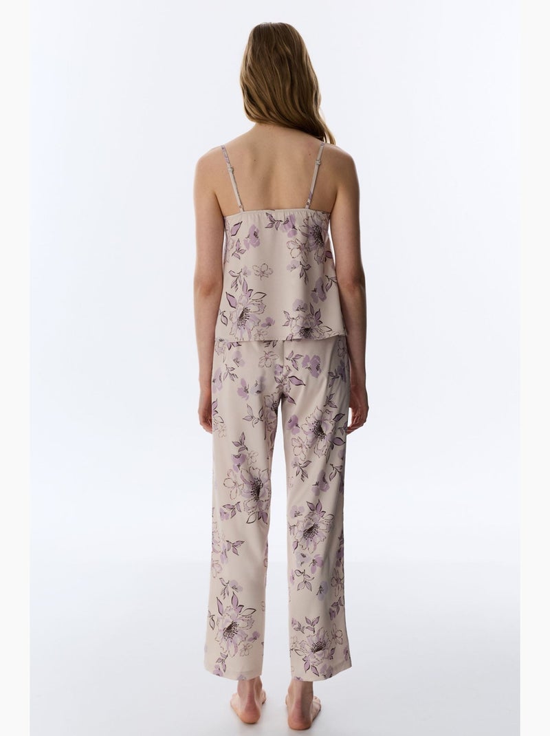 Petal pantalon de pyjama en satin penti Beige naturel - Kiabi