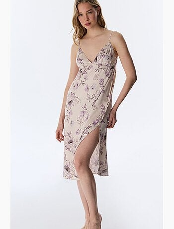 Petal satin à fleurs chemise de nuit penti