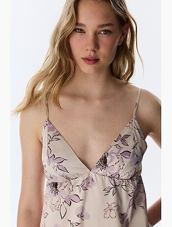 Petal satin à fleurs chemise de nuit penti