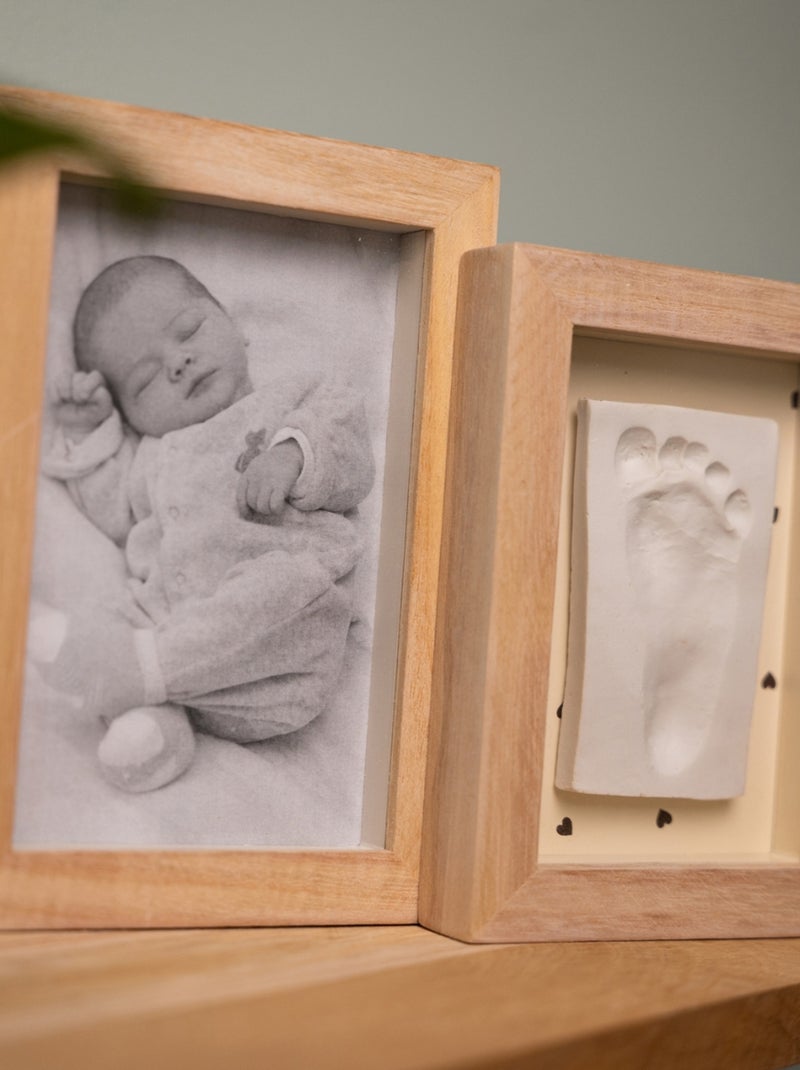 Petit Artichaut - Cadre photo empreintes Duo Jolis Cœurs Beige - Kiabi
