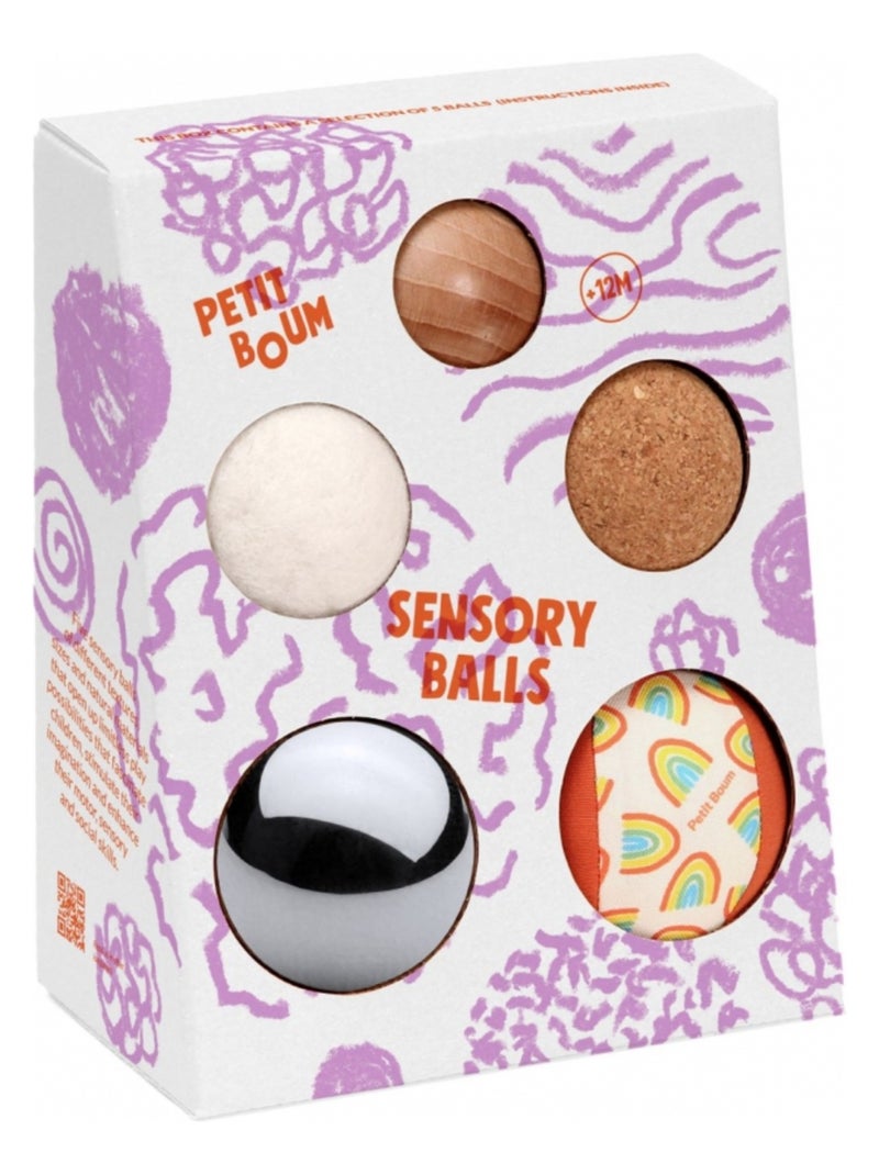 Petit Boum - Lot de 5 balles sensorielles N/A - Kiabi