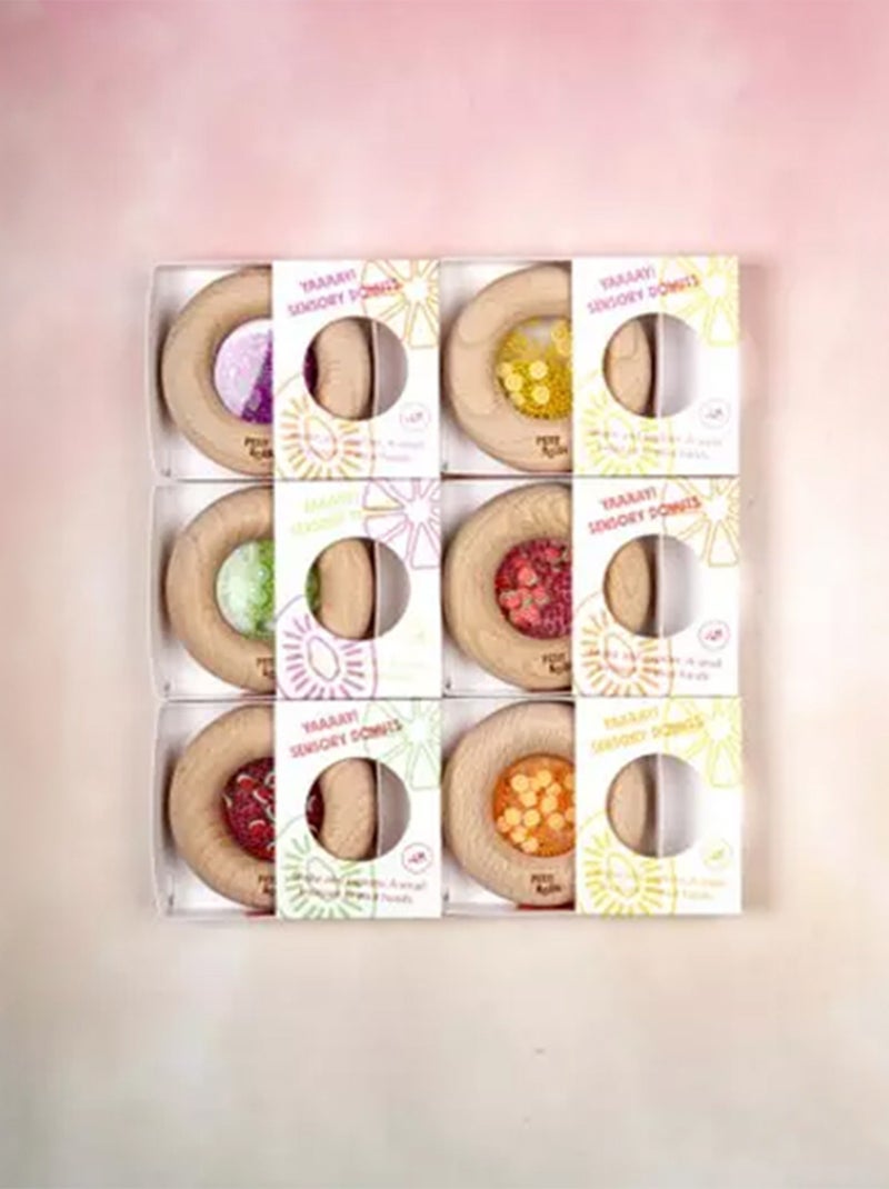 Petit Boum | Hochet sensoriel Donut Fruits Jaune - Kiabi