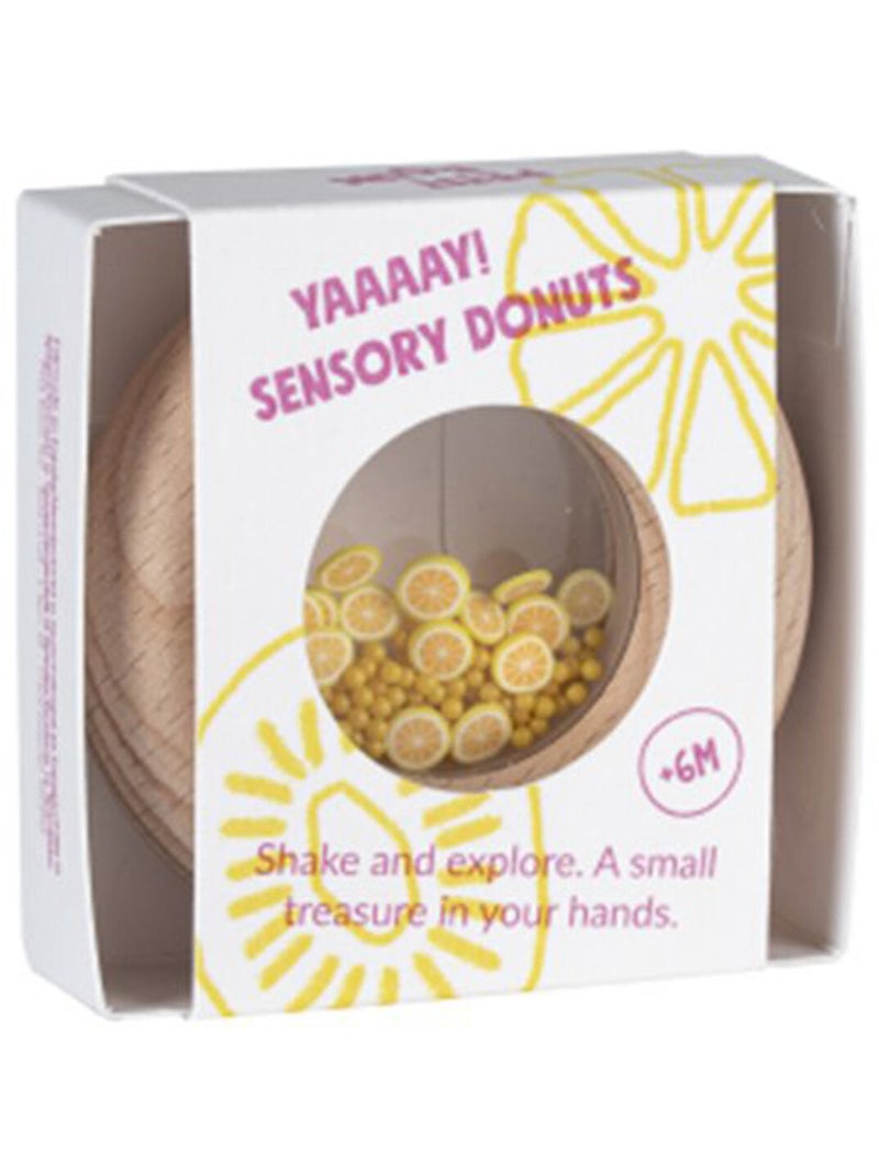 Petit Boum | Hochet sensoriel Donut Fruits Jaune - Kiabi