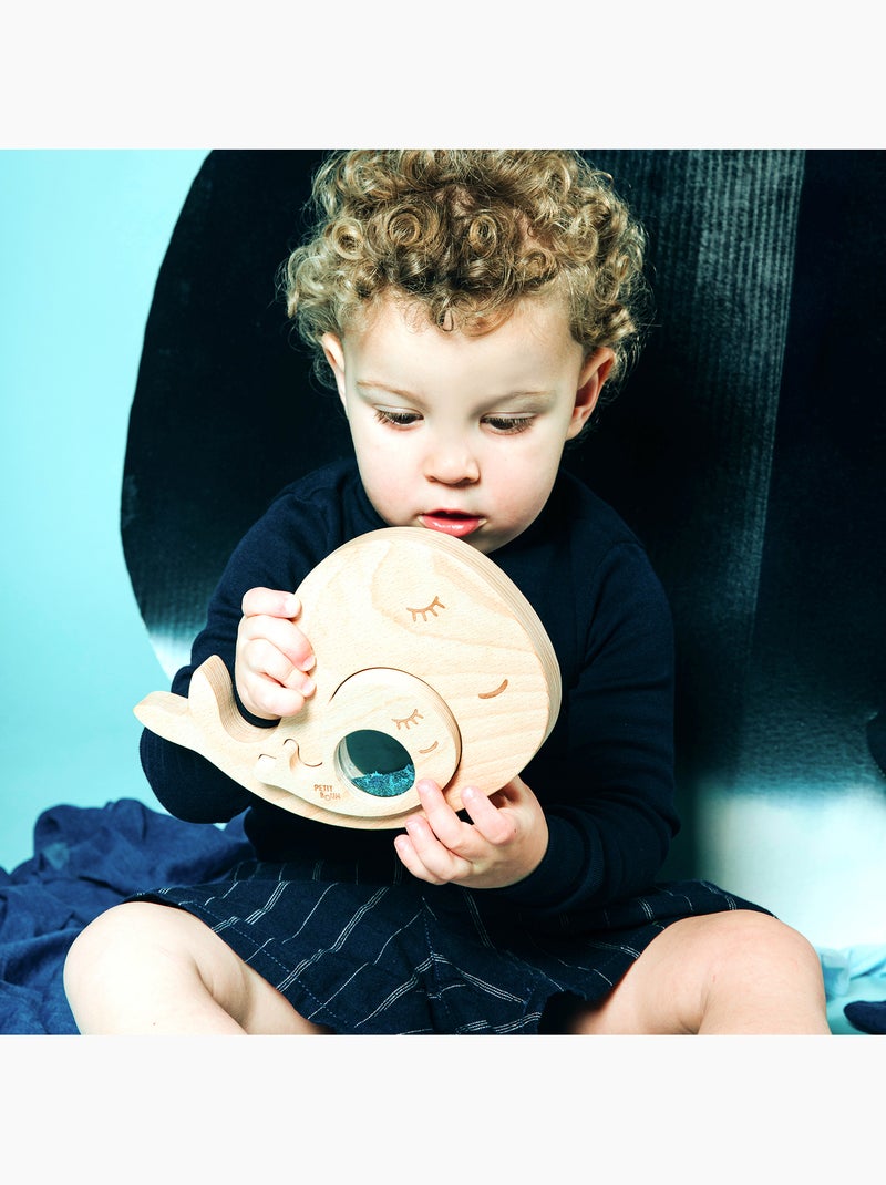 Petit Boum | Jouet sensoriel puzzle en bois Baleine Bleu - Kiabi