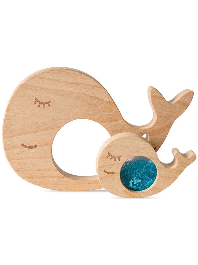 Petit Boum | Jouet sensoriel puzzle en bois Baleine Bleu - Kiabi
