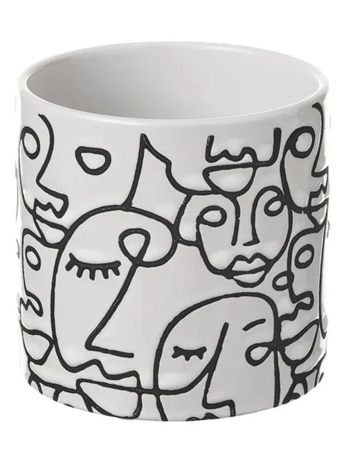 Petit cache pot Arty en céramique blanche - Kiabi