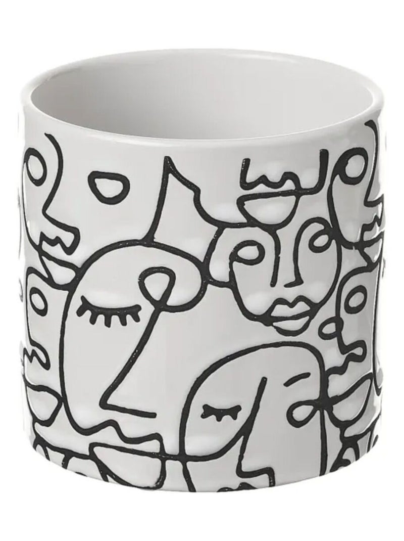 Petit cache pot Arty en céramique blanche Blanc - Kiabi