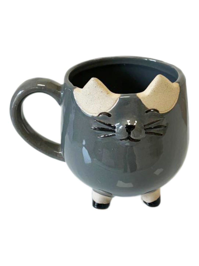 Petit cache pot chat en forme de tasse Gris - Kiabi