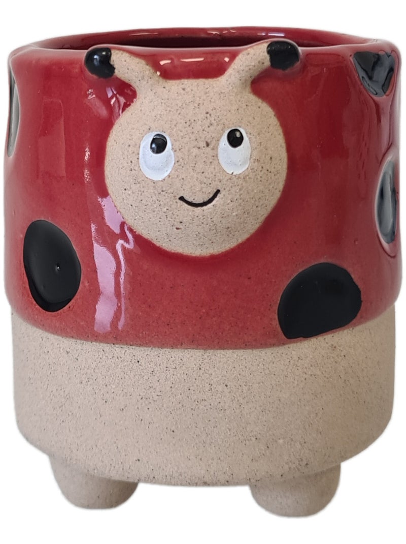 Petit cache pot coccinelle en céramique Rouge - Kiabi