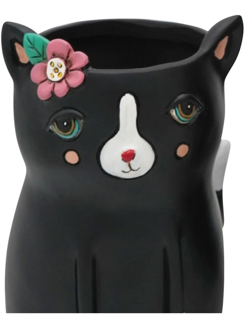 Petit cache pot en forme de chat Noir - Kiabi