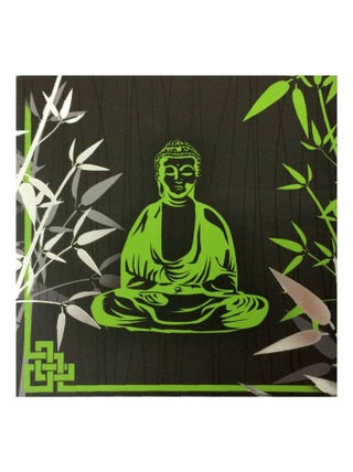 Petit cadre bouddha en toile et bois