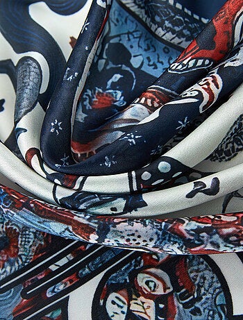 Petit carré de soie Bandana Horse Cléo