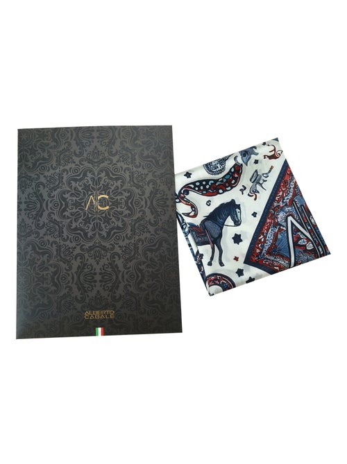Petit carré de soie Bandana Horse Cléo - Kiabi