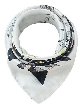 Petit carré de soie Black Roses Cléo