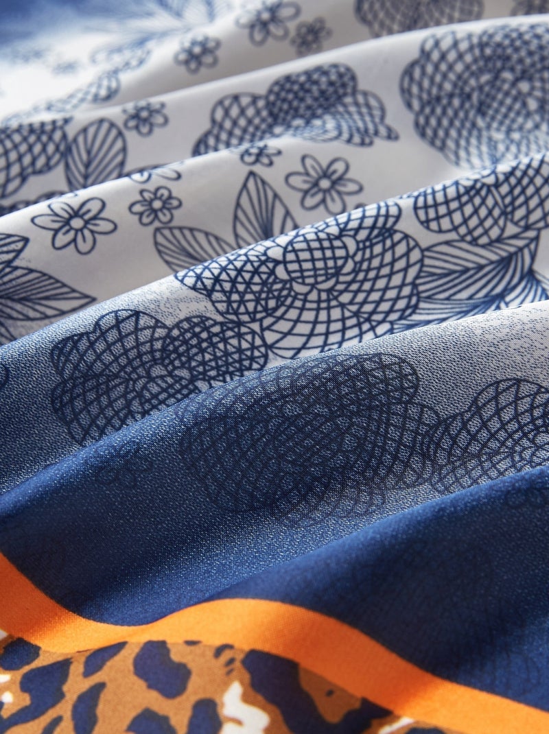 Petit carré de Soie Chetaah Cléo Bleu - Kiabi