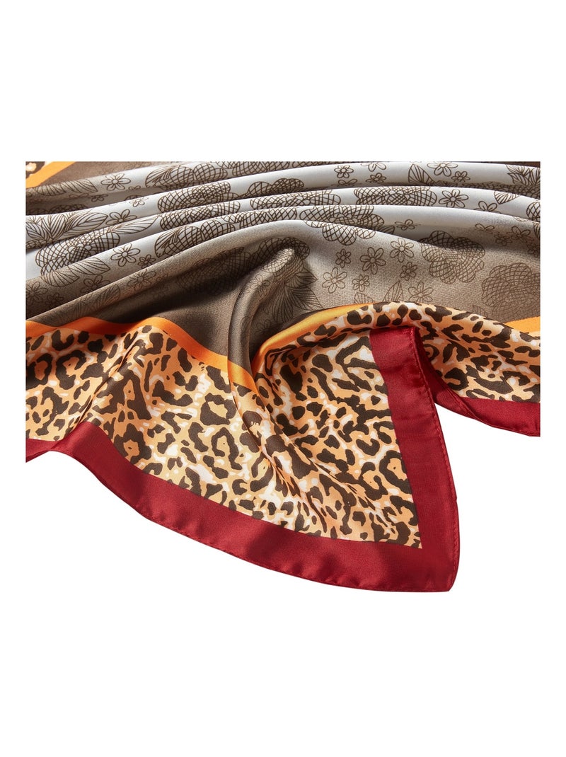 Petit carré de Soie Chetaah Cléo Gris - Kiabi