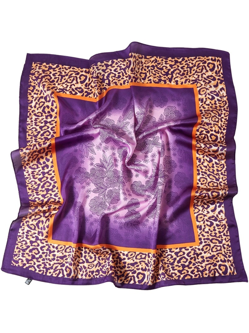 Petit carré de Soie Chetaah Cléo Violet - Kiabi
