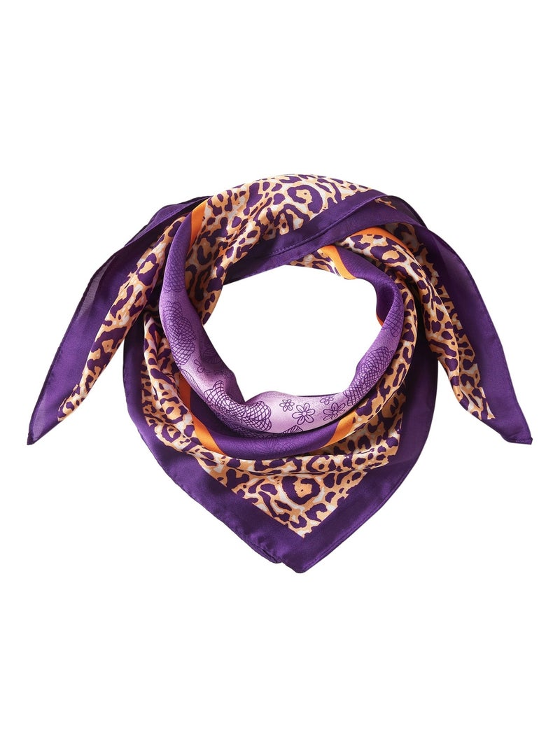 Petit carré de Soie Chetaah Cléo Violet - Kiabi