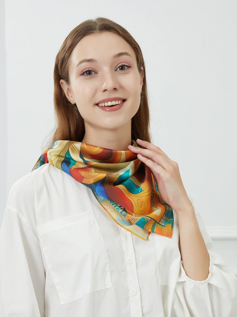 Petit carré de soie Dreaming Cléo Multicolore - Kiabi
