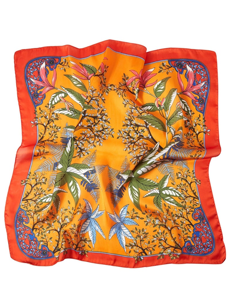 Petit carré de Soie Island Cléo Orange - Kiabi