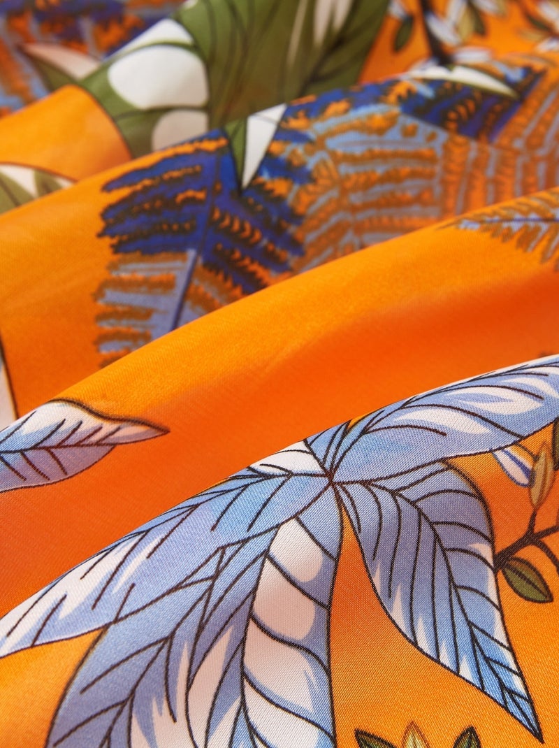 Petit carré de Soie Island Cléo Orange - Kiabi