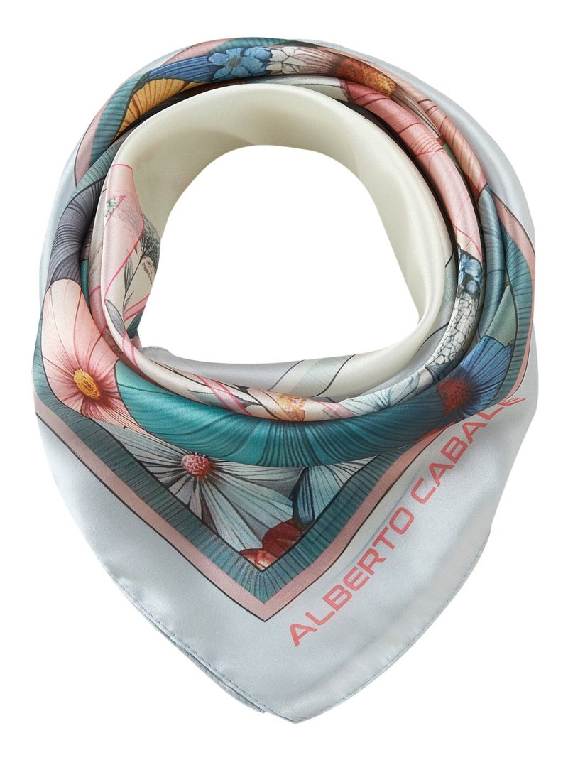 Petit carré de soie Minimalist Flowers Cléo Multicolore - Kiabi