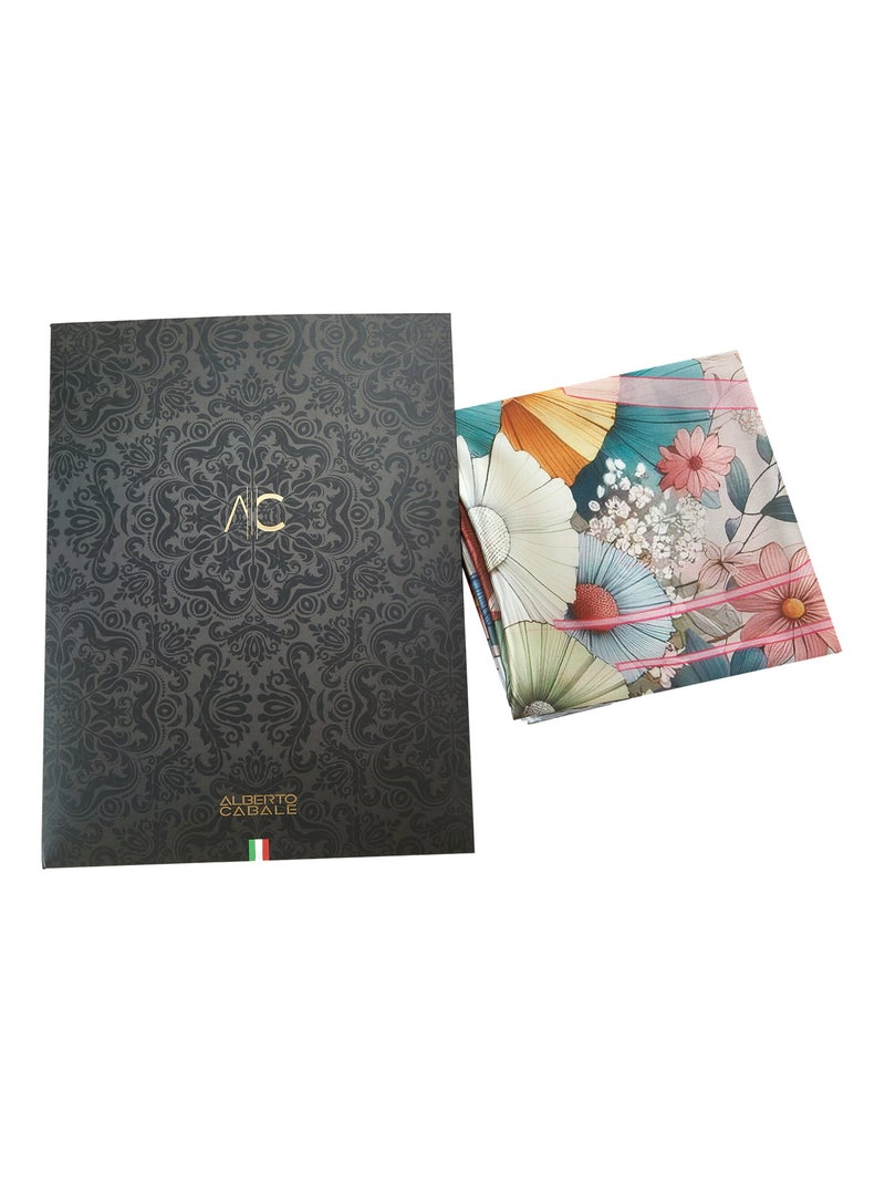 Petit carré de soie Minimalist Flowers Cléo Multicolore - Kiabi