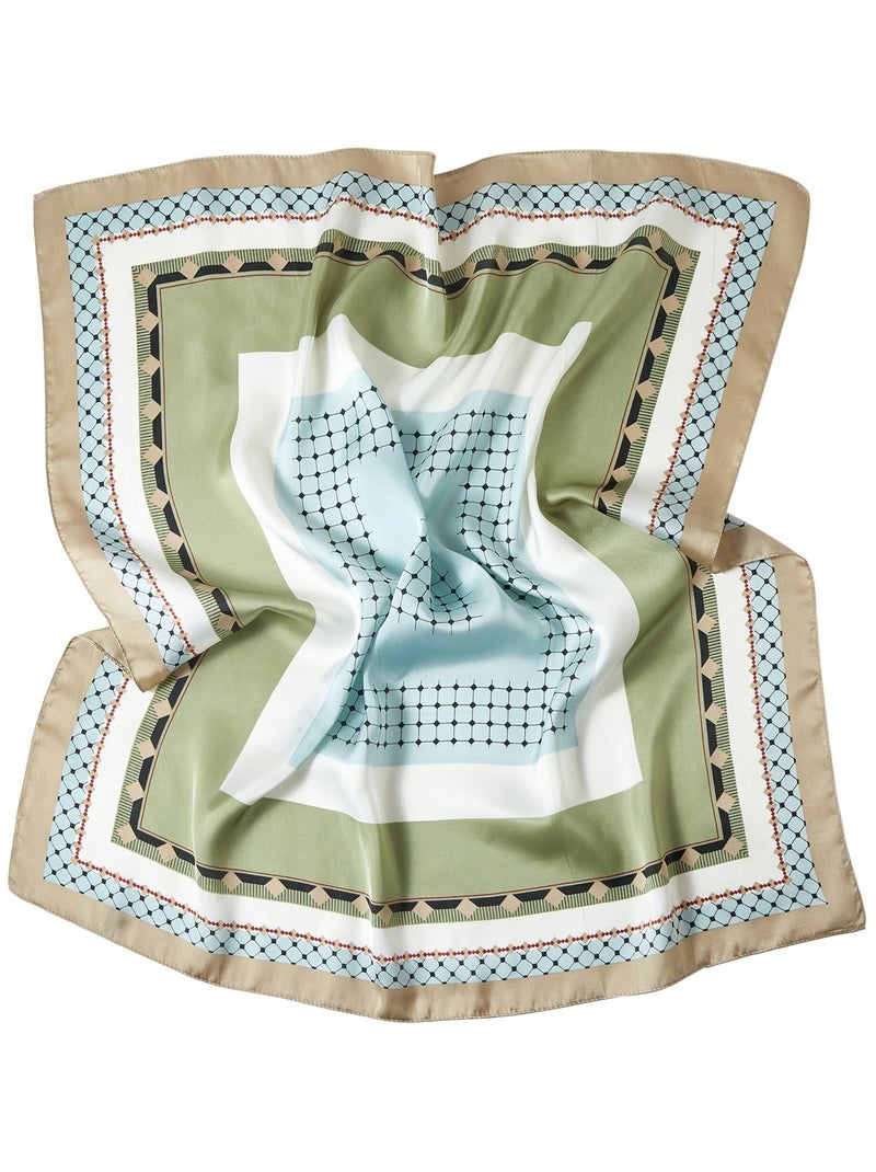 Petit carré de Soie Mixpoint Cléo Bleu clair - Kiabi