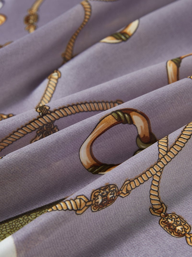 Petit carré de Soie Multirings Cléo Bleu marine - Kiabi