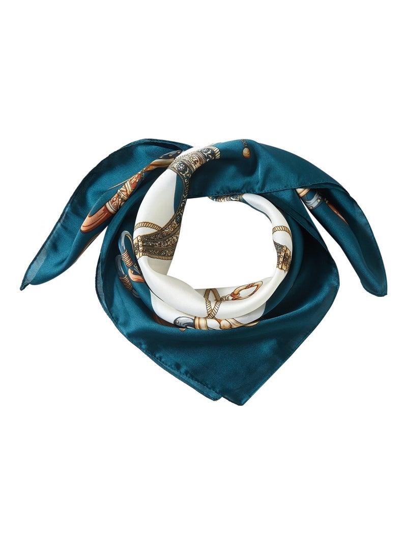 Petit carré de Soie Multirings Cléo Vert - Kiabi