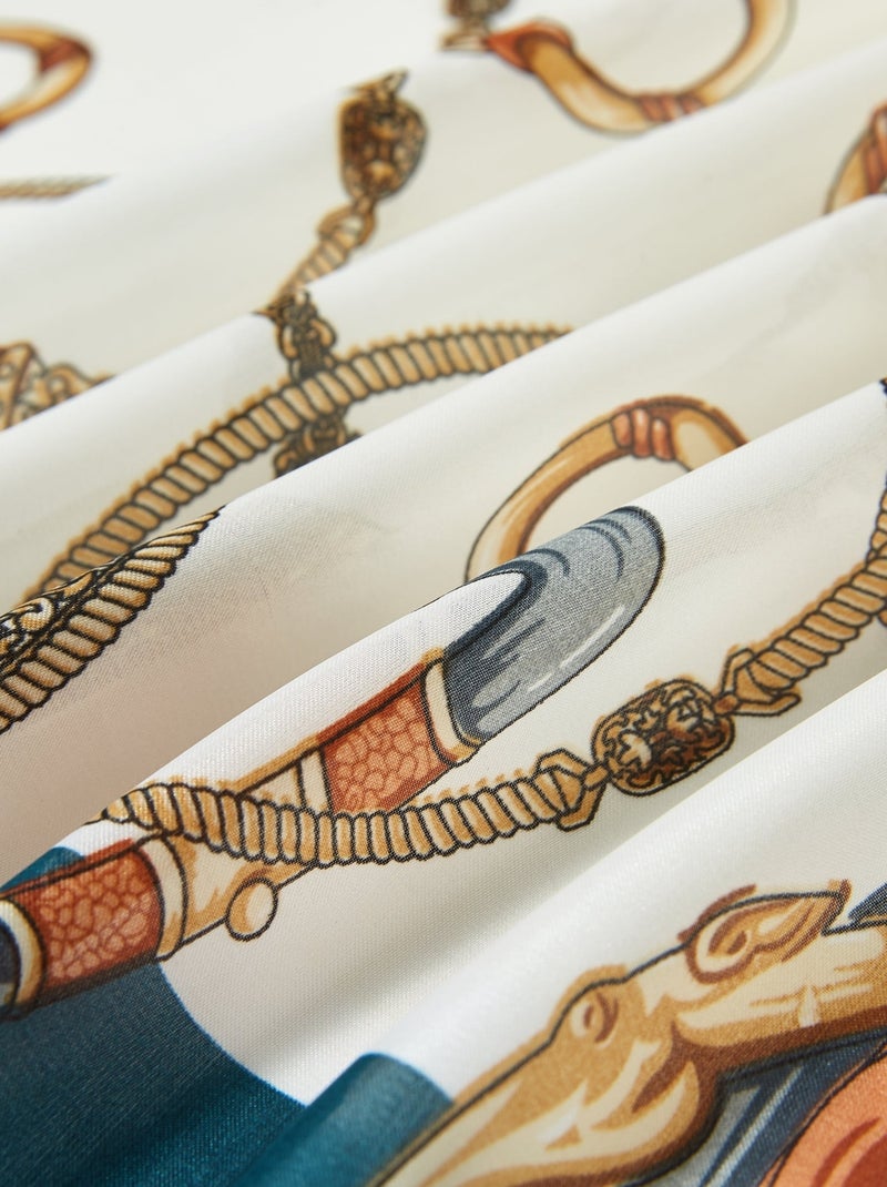 Petit carré de Soie Multirings Cléo Vert - Kiabi