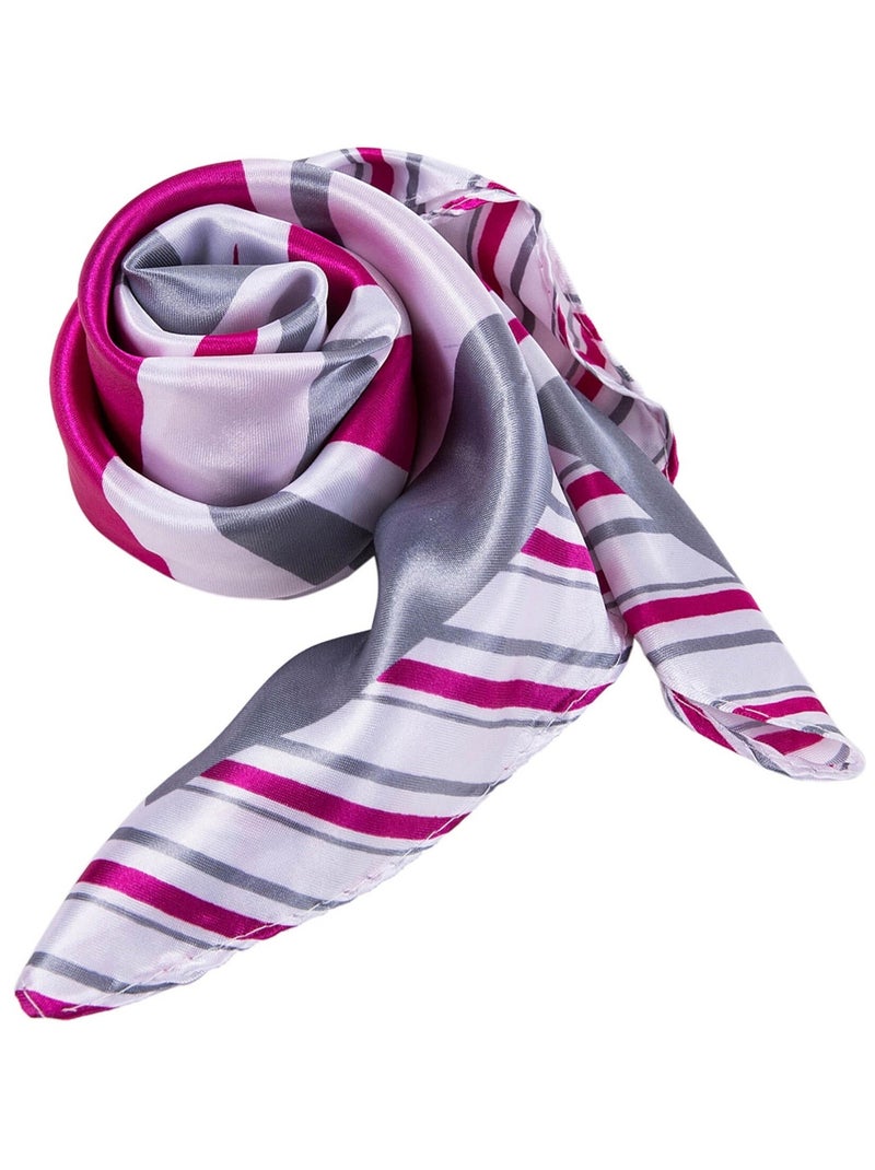 Petit carré de Soie Navy Brown Cléo Rose - Kiabi