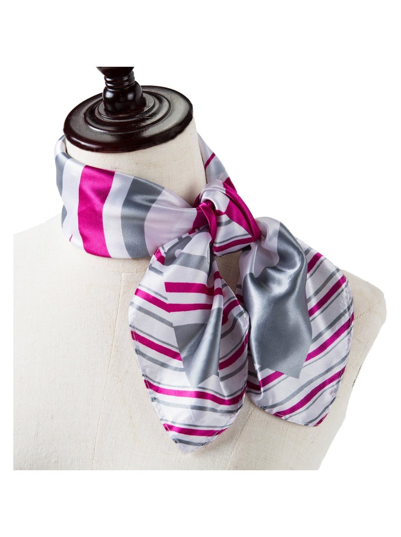 Petit carré de Soie Navy Brown Cléo Rose - Kiabi