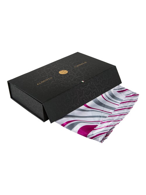 Petit carré de Soie Navy Brown Cléo - Kiabi