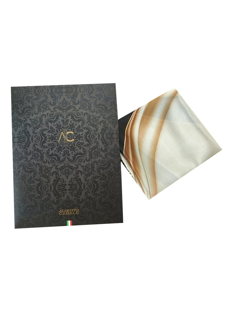 Petit carré de soie Paint Cléo Beige - Kiabi